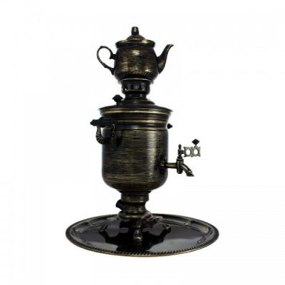 Samovar electric 3 liters "Bank" in the set "Metelitsa" hand-painting (auto power off button)
