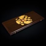 Backgammon "Gift Coat of Arms Russia" Wenge