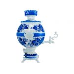 Samovar electric 3 liters "Ball" in the set "Gzhel" hand-painting (no auto power off button)