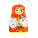 Doll on the kettle and samovar "Matryoshka in red dress"