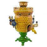 Samovar electric 3 liters "Bank" in the set "Tower" hand-painting (auto power off button)