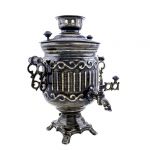 Samovar electric 3 liters "Bank with faces" in the set "Metelitsa" hand-painting (auto power off button)