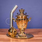 Samovar on coal, charcoal, firewood 2.5 liters "Practical" set in "Present"
