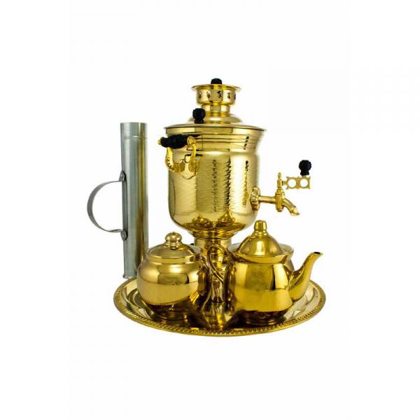 Samovar on coal, charcoal, firewood 2.5 liters of "Bank" in the set "Gift"
