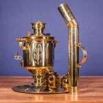 Samovar combined (electric or coal, charcoal, firewood) 5 liters "Gold leaf"