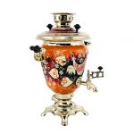 Samovar electric 3 liters "Cone" hand-painting "Glukhari" (auto power off button)