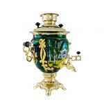Samovar electric 3 liters "Tula" in the set "Yasnaya Polyana" hand-painting (auto power off button)