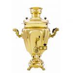 Samovar on coal, charcoal, firewood 7 liters "Glass with edges" in a set of "Present"