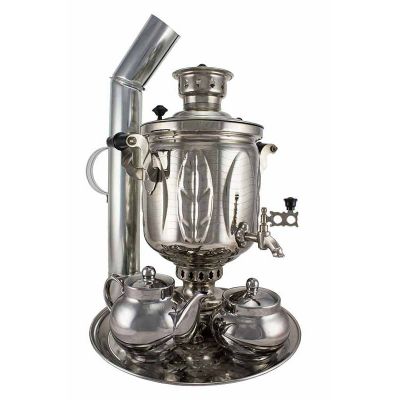 Samovar on coal, charcoal, firewood 5 liters "Sheet" in the set "Gift"