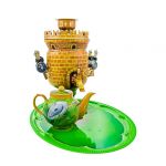 Samovar electric 3 liters "Bank" in the set "Tower" hand-painting (auto power off button)