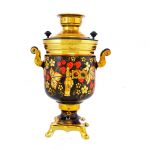 Samovar electric 3 liters "Bank" hand-painting "Classic Khokhloma" (auto power off button)
