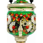 Samovar electric 3 liters "Round" hand-painting "Camomiles" (auto power off button)