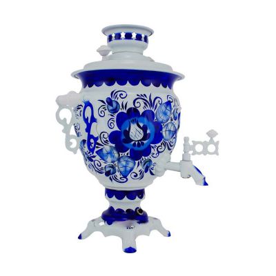 Samovar electric 3 liters "Tula" hand-painting "Gzhel" (auto power off button)