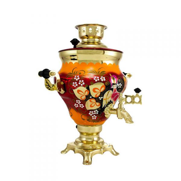 Samovar electric 3 liters "Vase" hand-painting "Dandruff" (auto power off button)