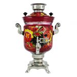 Samovar electric 3 liters "Bank" hand-painting "Kudrin" (auto power off button)