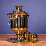 Samovar electric 10 liters "Tula"  Gold Color  (auto power off button)