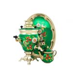 Samovar electric 3 liters "Vase" in the set "Field berry" hand-painting (auto power off button)