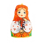 Doll on the kettle and samovar "Matryoshka in red dress"