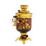 Samovar electric 3 liters "Bank" hand-painting "Classic Khokhloma" (auto power off button)