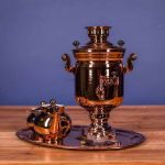 Samovar electric 3 liters "Bank" copperplated (auto power off button)