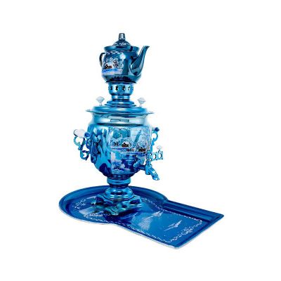 Samovar electric 3 liters "Tula" in the set "Winter's Night" hand-painting (auto power off button)