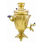Samovar on coal, charcoal, firewood 7 liters "Glass with edges" in the set "Gift"