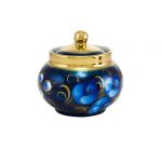 Samovar electric 3 liters "Tula" in the set for tea drinking "Zhostovo on blue" hand-painting (auto power off button)