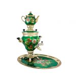 Samovar electric 3 liters "Vase" in the set "Field berry" hand-painting (auto power off button)