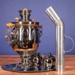 Samovar on coal, charcoal, firewood 5 liters "Exclusive" in a set of "Present"