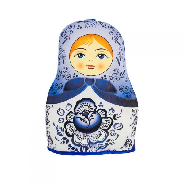 Doll on the kettle and samovar "Matryoshka in blue dress"
