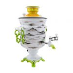 Samovar electric 3 liters "Bank" in the set "Birch" hand-painting (auto power off button)