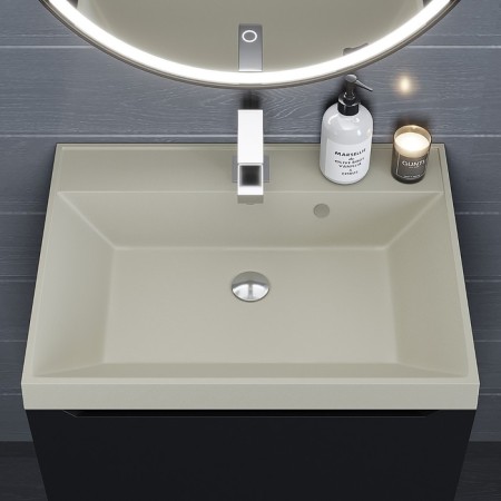 Sink uperwood Classic Quartz 60 cm, quartz, beige matte, linen-1