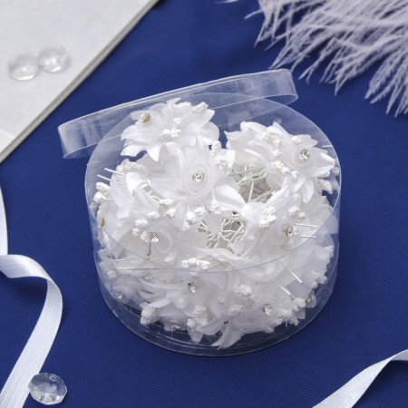 Hair hairpin "bride flower" white-1