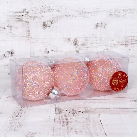 Set of balls plastic D-8 cm, 3 pcs "Snow Kingdom" Disco-1