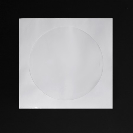 Envelope for CD/DVD discs, 125x125 mm, d = 100 mm, window, cut. Language, white