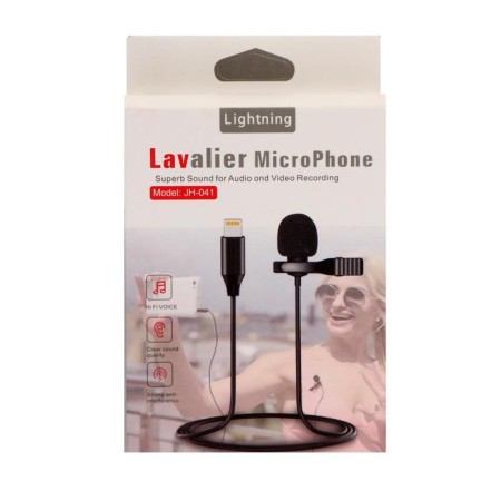 Microphone on the clothespin G-103, 20-15000 Hz, -34 dB, 2.2 kom, Lightning, 1.5 m, black-5