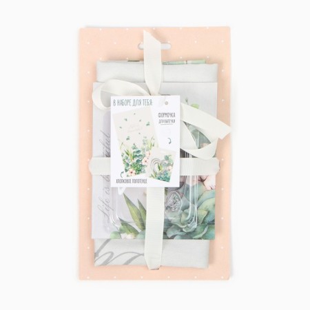 Набор "Eucalyptus " полотенце 40х73см, саржа 190гр/м2, формочки для печенья-6