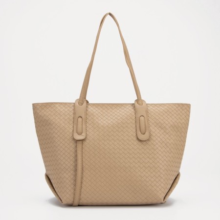 Zipper bag with lightning, beige color