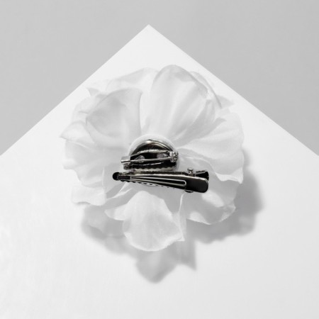 Brooch-stroke textile "flower" clove, white color-2