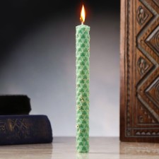 A candle from wax with eucalyptus 