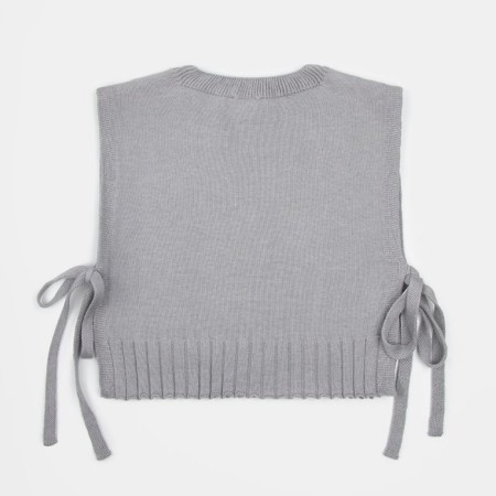 Knitted children's vests Amarobaby Bow, height 128 cm, color gray color-17