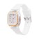 Women's watch, 4.1 x 4.1 cm, silicone strap, white