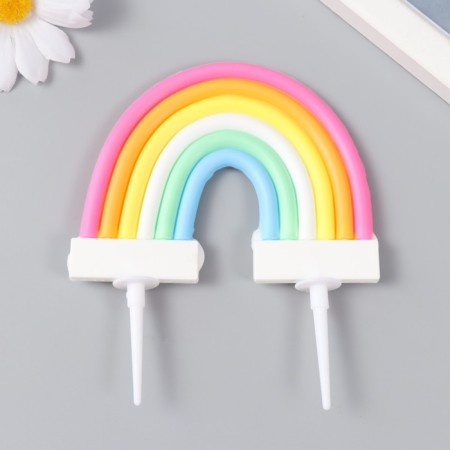 Decor for creativity plastic "Rainbow in clouds with stars" 7 cm-2