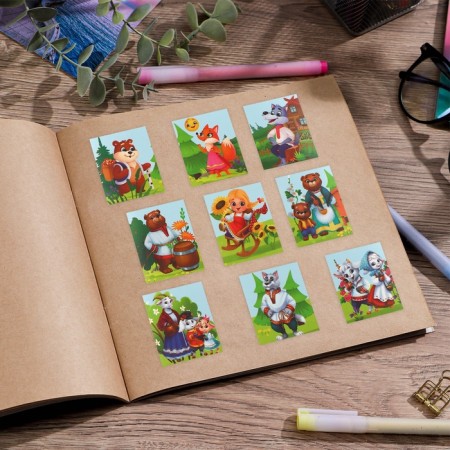 Paper Stickers "Fairy Tale", with coloring on the back, 11 × 15.5 cm-4