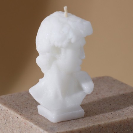 Formal candle "David", white, height 6.5 cm-1