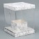 Gift box for flowers with a vase and PVC windows folding, packaging, "marble", 23 x 30 x 23 cm