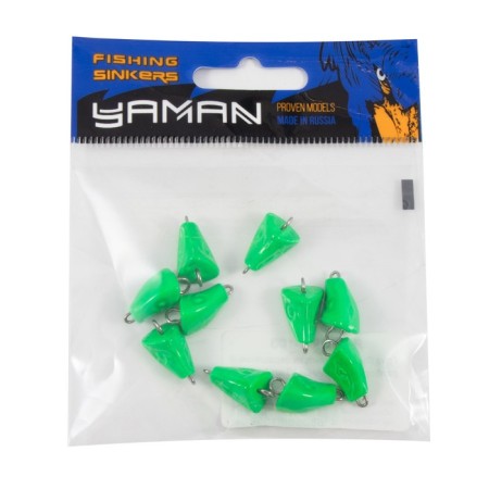 Cargo bullet-exentric painted pissy Yaman 10 pcs., 6 g, green-4