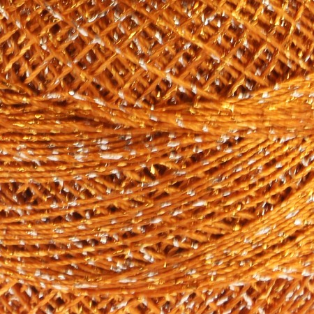 Yarn "Camelia" 70% polyester, 30% lurers 190m/20g (421 silver orange)