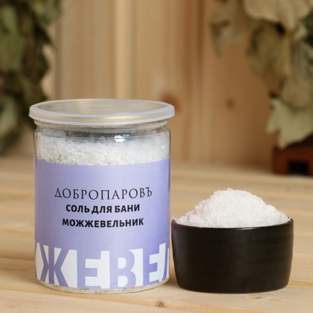 Salt for a bathhouse with grass "Juniper" in a transparent bank, 400 grams-1