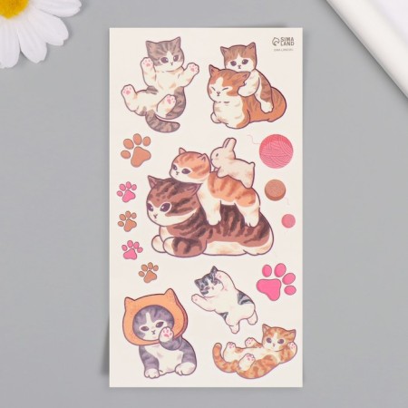 Tattoo on the body color "cats" 7.5x14 cm-3